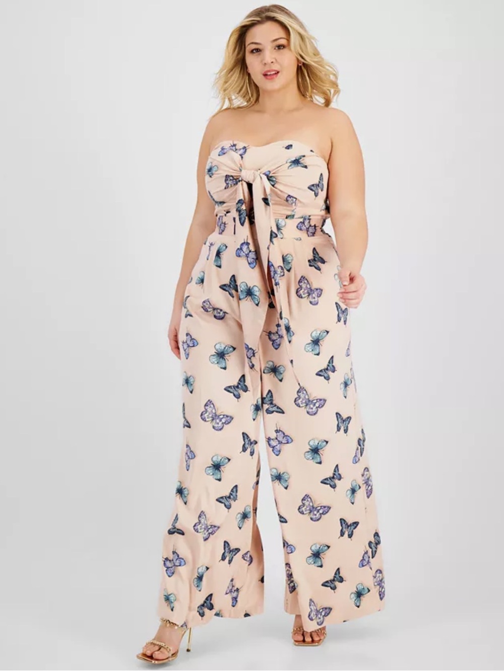 NWT NINA PARKER butterfly Plus Size Strapless Jumpsuit 20w  $120 msrp